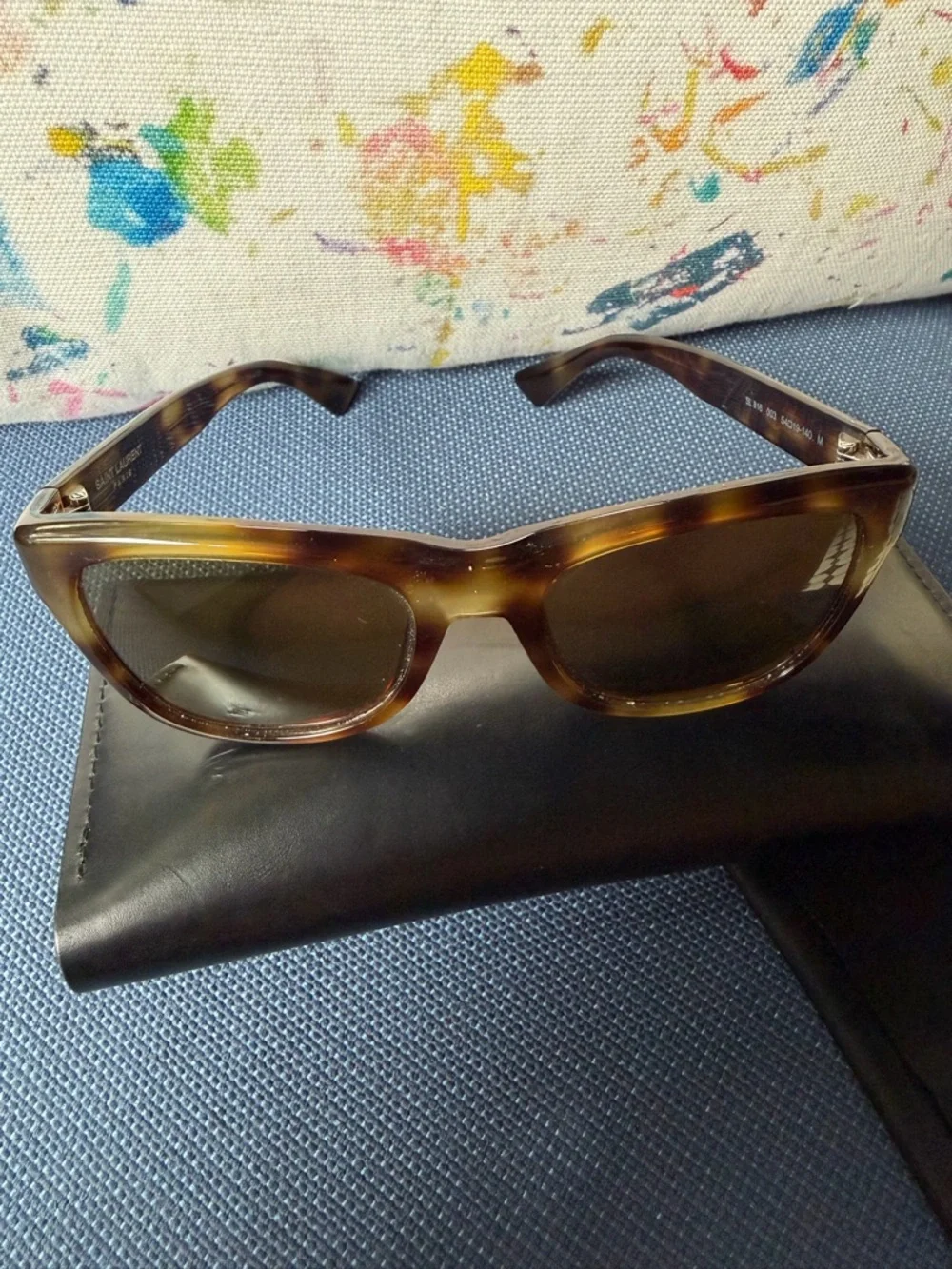 Saint Laurent Brown Tortoiseshell Sunglasses - Picture 8 of 8